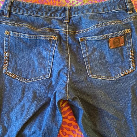 🌹 Michael Kors boot cut jeans with embroidered leather back pockets🌹 - Picture 5 of 7